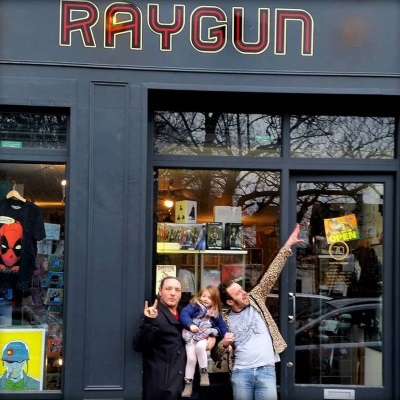 Nevs (right) outside Raygun East with Garry Vanderhorne, who runs Lucha Britannia.